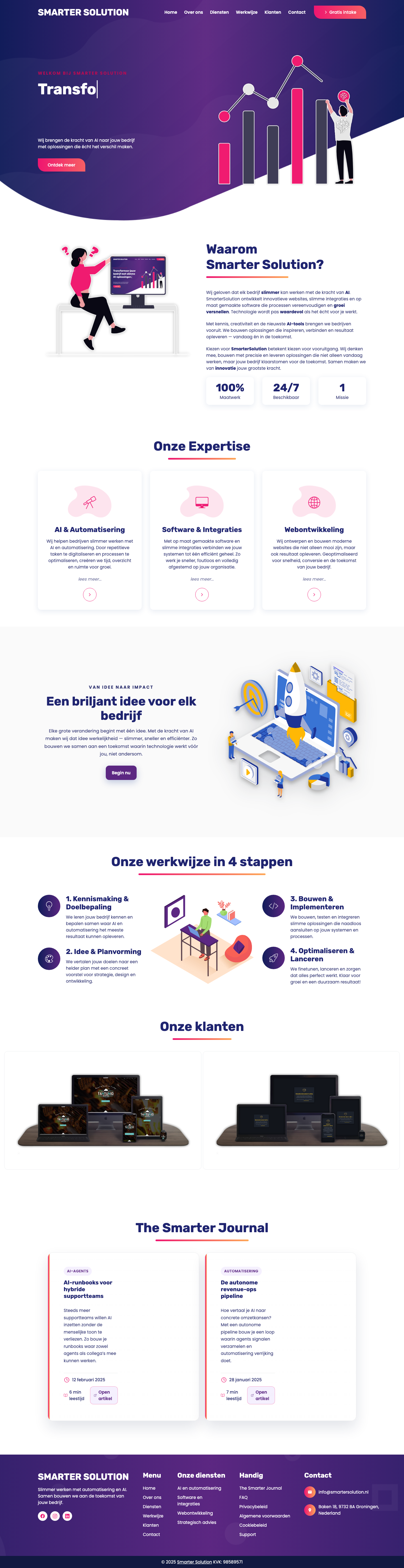 Lange website screenshot van SmarterSolution